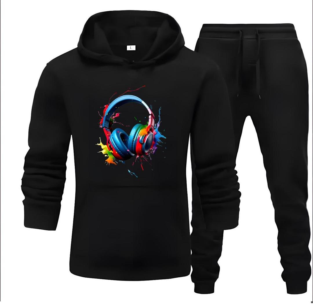 Women’s 2 Pcs Premium Fleece Printed Hoodie Tracksuit ✅