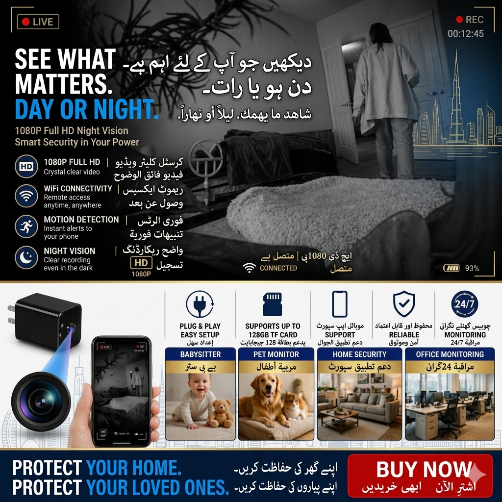 Smart WiFi Charger Camera with 4K High Quality Video Recording