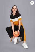 Women’s 2 Pcs Stylish Yellow Printed Tracksuit ✅