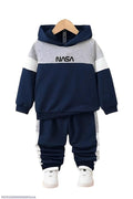 2 Pcs Boy's Fleece Printed Hoodie Tracksuit