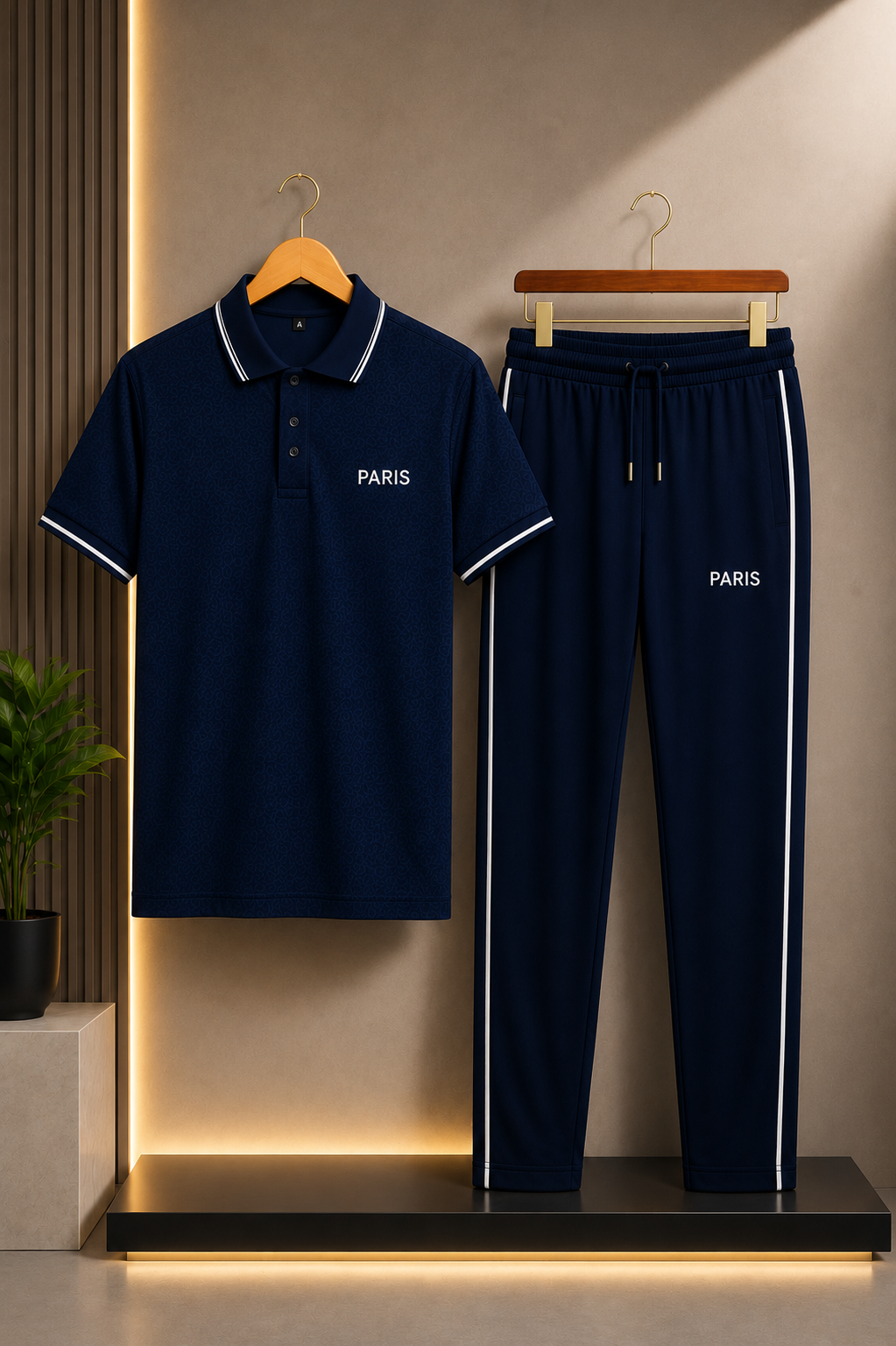 Men's 2Pcs Dry Fit Polo Shirt with Trouser | Modern Style Impress To Everyone (35% Off)