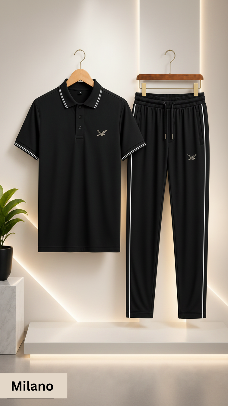 Men's 2Pcs Dry Fit Polo Shirt with Trouser | Premium Quality That  Feel